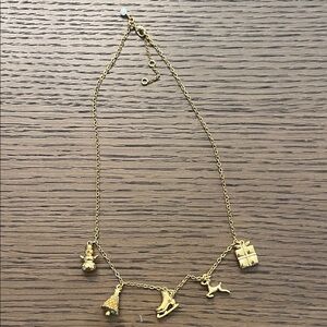 Christmas Gold Charm Necklace NWOT